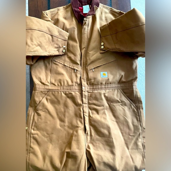 Vintage Carhartt dead stock insulated duck bib coveralls workwear size 54 BNWOT - Picture 1 of 10